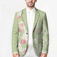 Leaf Green Hawaii Anthurium Plumeria Lei Blazer LT9 - Polynesian Pride