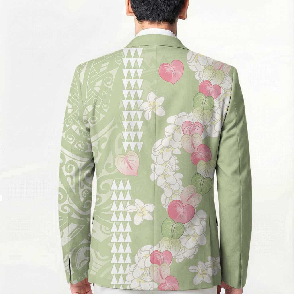 Leaf Green Hawaii Anthurium Plumeria Lei Blazer LT9 - Polynesian Pride