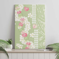 Leaf Green Hawaii Anthurium Plumeria Lei Canvas Wall Art LT9 - Polynesian Pride