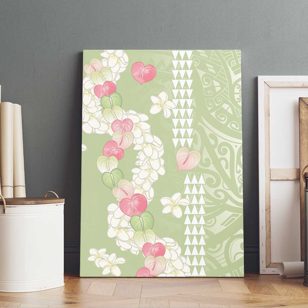 Leaf Green Hawaii Anthurium Plumeria Lei Canvas Wall Art LT9 - Polynesian Pride