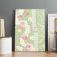 Leaf Green Hawaii Anthurium Plumeria Lei Canvas Wall Art LT9 - Polynesian Pride
