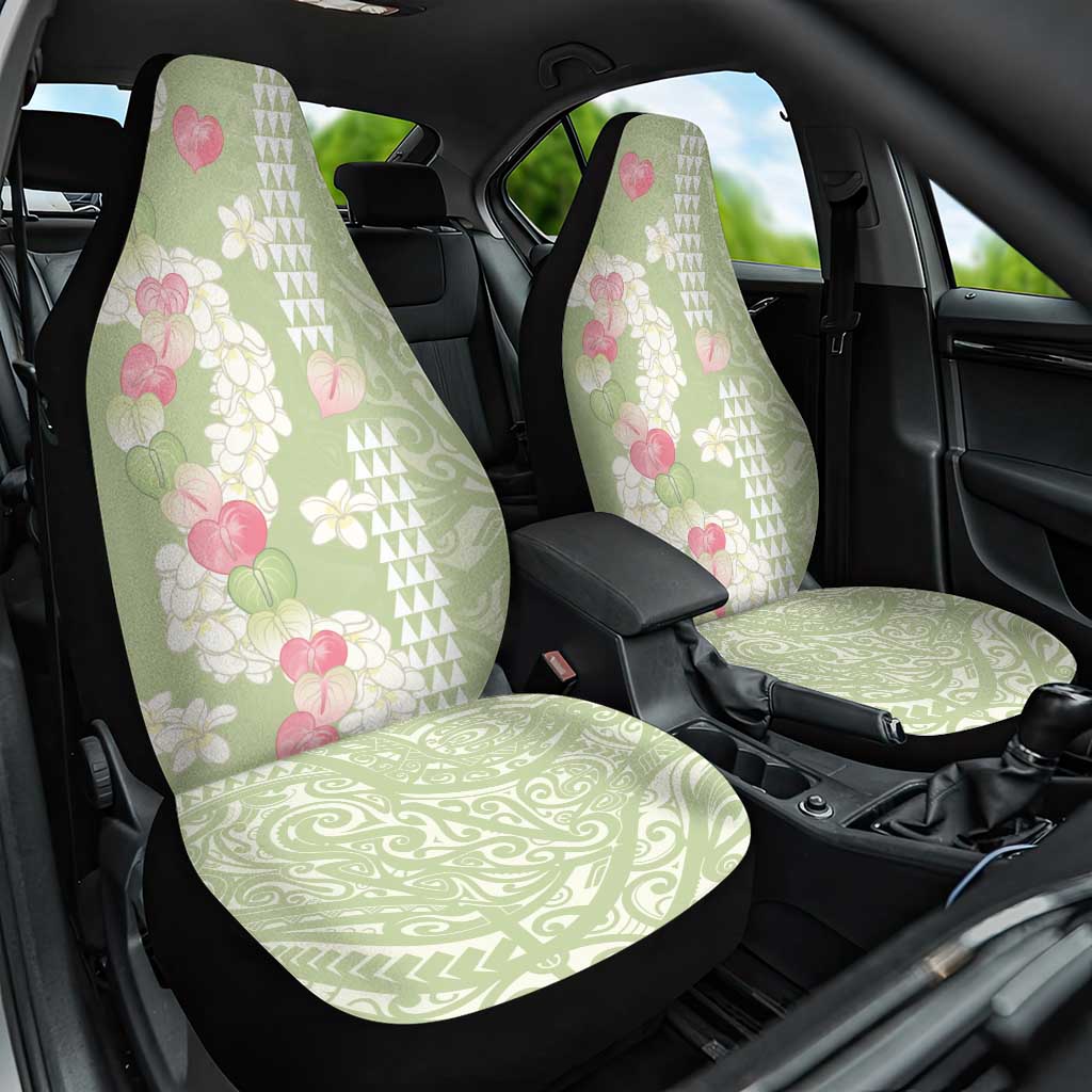 Leaf Green Hawaii Anthurium Plumeria Lei Car Seat Cover
