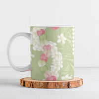 Leaf Green Hawaii Anthurium Plumeria Lei Ceramic Mug LT9 Green - Polynesian Pride