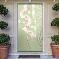 Leaf Green Hawaii Anthurium Plumeria Lei Door Cover LT9 Green - Polynesian Pride