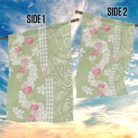 Leaf Green Hawaii Anthurium Plumeria Lei Garden Flag LT9 - Polynesian Pride