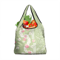 Leaf Green Hawaii Anthurium Plumeria Lei Grocery Bag LT9 1-pack One Size Green - Polynesian Pride