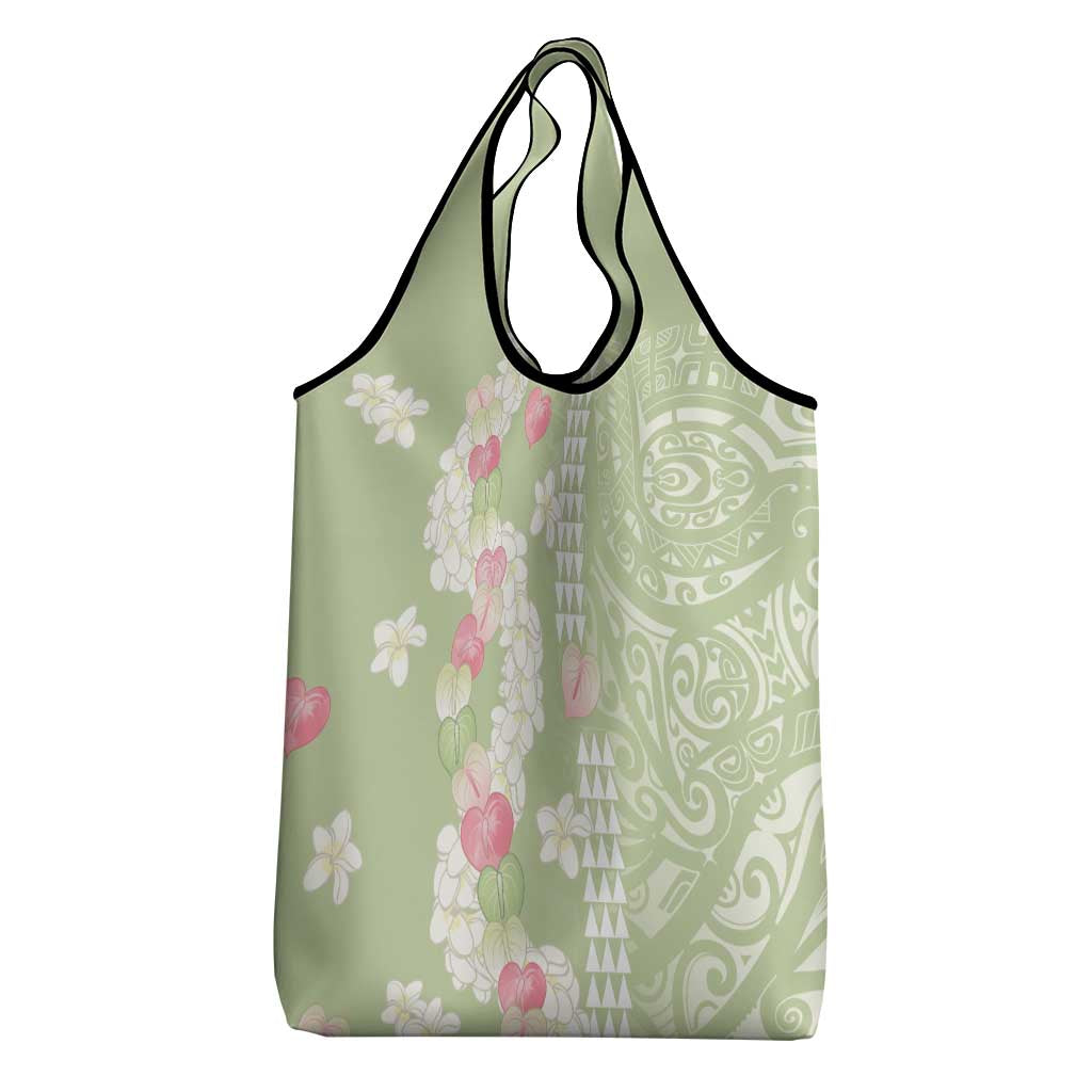 Leaf Green Hawaii Anthurium Plumeria Lei Grocery Bag LT9 - Polynesian Pride