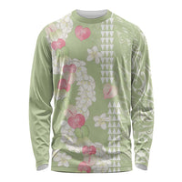 Leaf Green Hawaii Anthurium Plumeria Lei Long Sleeve Shirt LT9 Unisex Green - Polynesian Pride