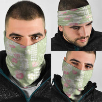Leaf Green Hawaii Anthurium Plumeria Lei Neck Gaiter LT9 - Polynesian Pride