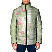 Leaf Green Hawaii Anthurium Plumeria Lei Padded Jacket LT9 Men Green - Polynesian Pride