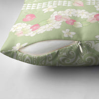 Leaf Green Hawaii Anthurium Plumeria Lei Pillow Cover LT9 - Polynesian Pride