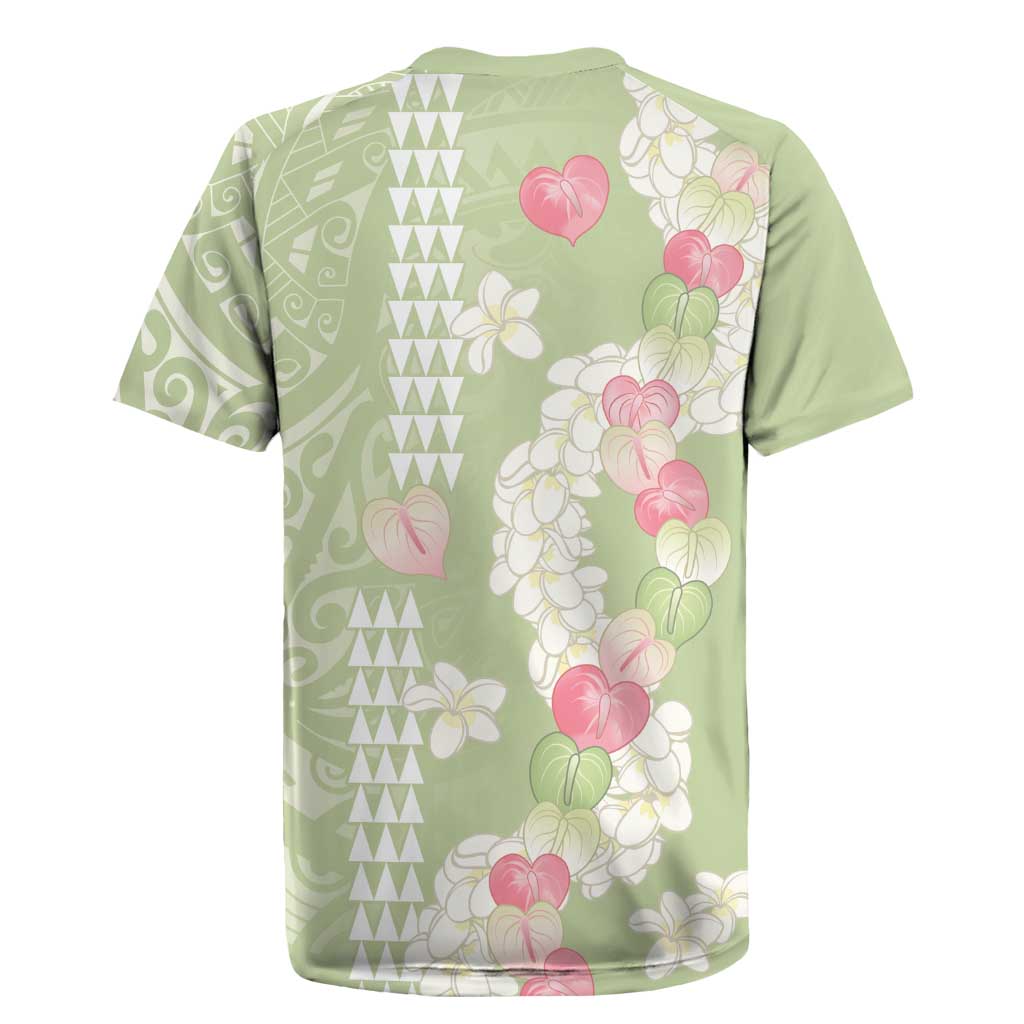 Leaf Green Hawaii Anthurium Plumeria Lei Rugby Jersey LT9 - Polynesian Pride