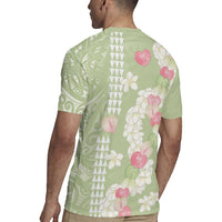 Leaf Green Hawaii Anthurium Plumeria Lei Rugby Jersey LT9 - Polynesian Pride
