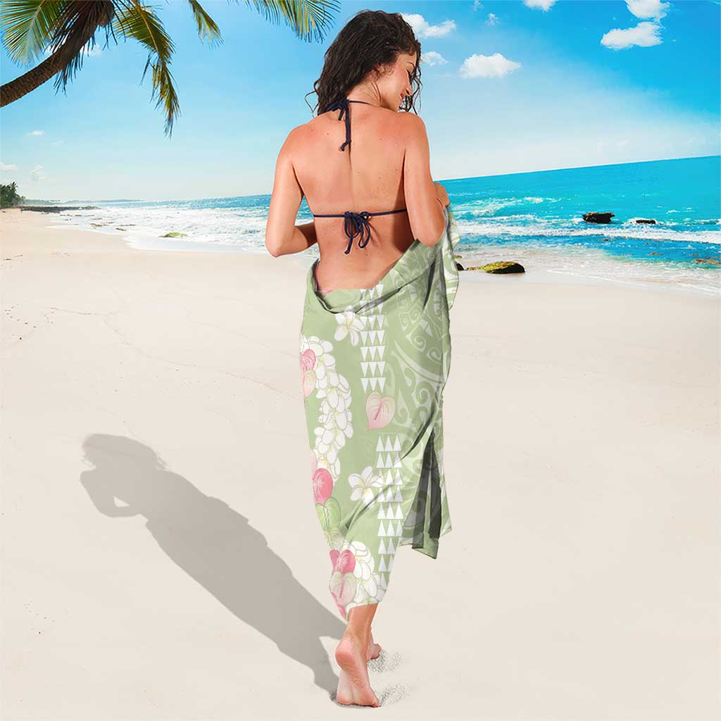 Leaf Green Hawaii Anthurium Plumeria Lei Sarong LT9 - Polynesian Pride