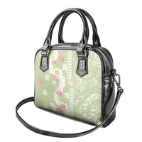 Leaf Green Hawaii Anthurium Plumeria Lei Shoulder Handbag LT9 - Polynesian Pride