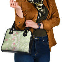 Leaf Green Hawaii Anthurium Plumeria Lei Shoulder Handbag LT9 - Polynesian Pride