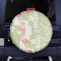 Leaf Green Hawaii Anthurium Plumeria Lei Spare Tire Cover LT9 No hole Green - Polynesian Pride