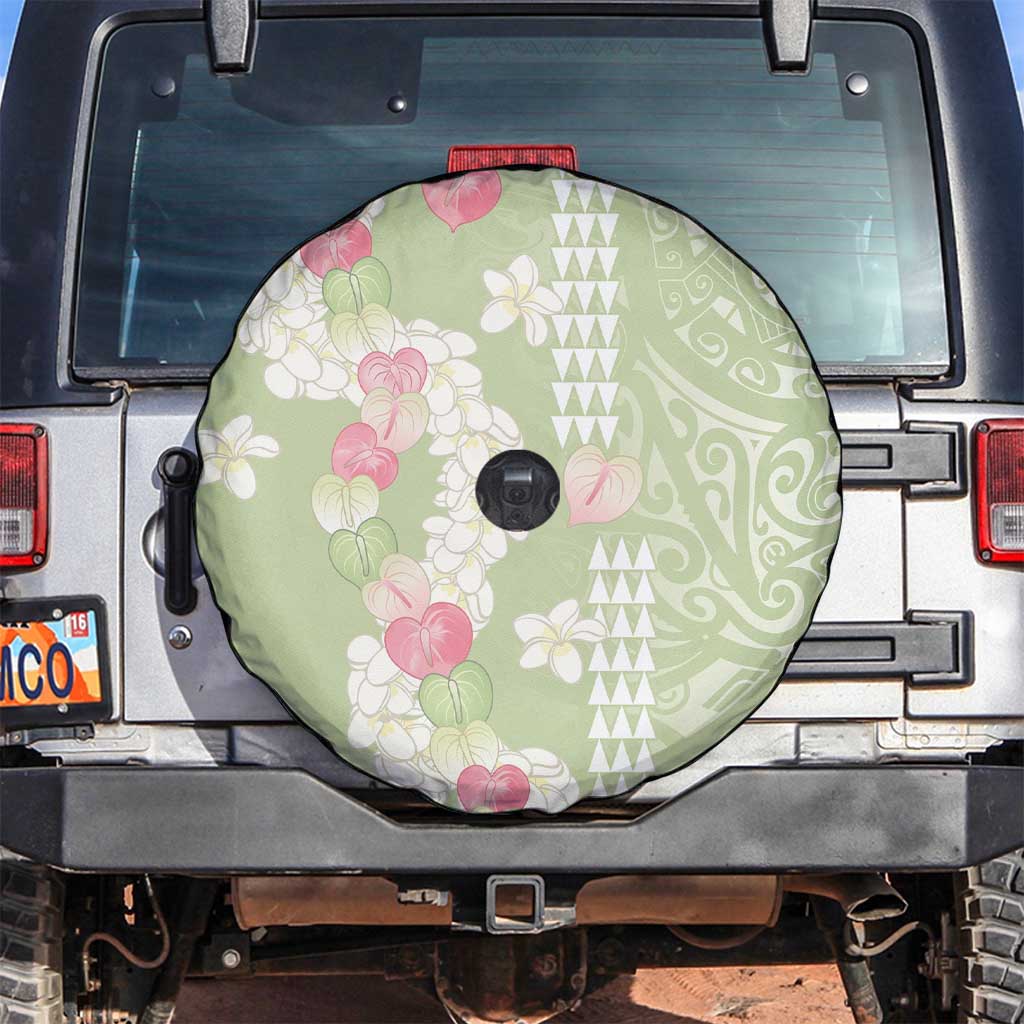 Leaf Green Hawaii Anthurium Plumeria Lei Spare Tire Cover LT9 Green - Polynesian Pride