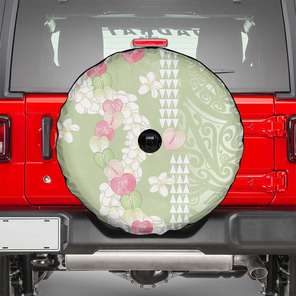 Leaf Green Hawaii Anthurium Plumeria Lei Spare Tire Cover LT9 - Polynesian Pride
