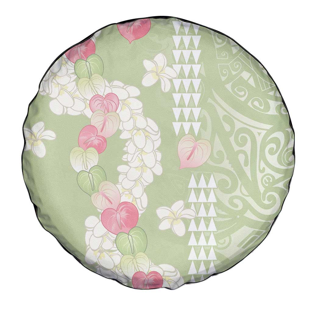 Leaf Green Hawaii Anthurium Plumeria Lei Spare Tire Cover LT9 - Polynesian Pride