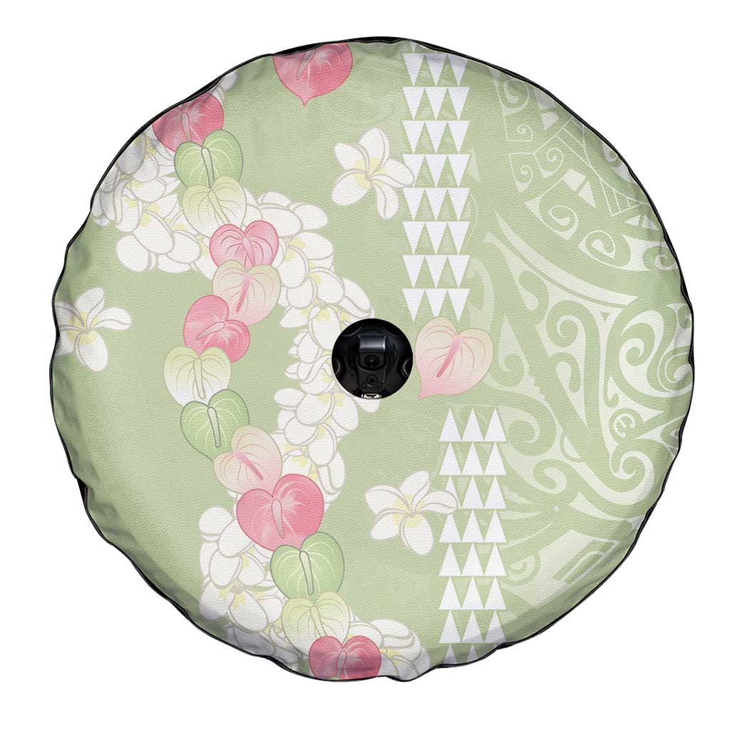 Leaf Green Hawaii Anthurium Plumeria Lei Spare Tire Cover LT9 - Polynesian Pride