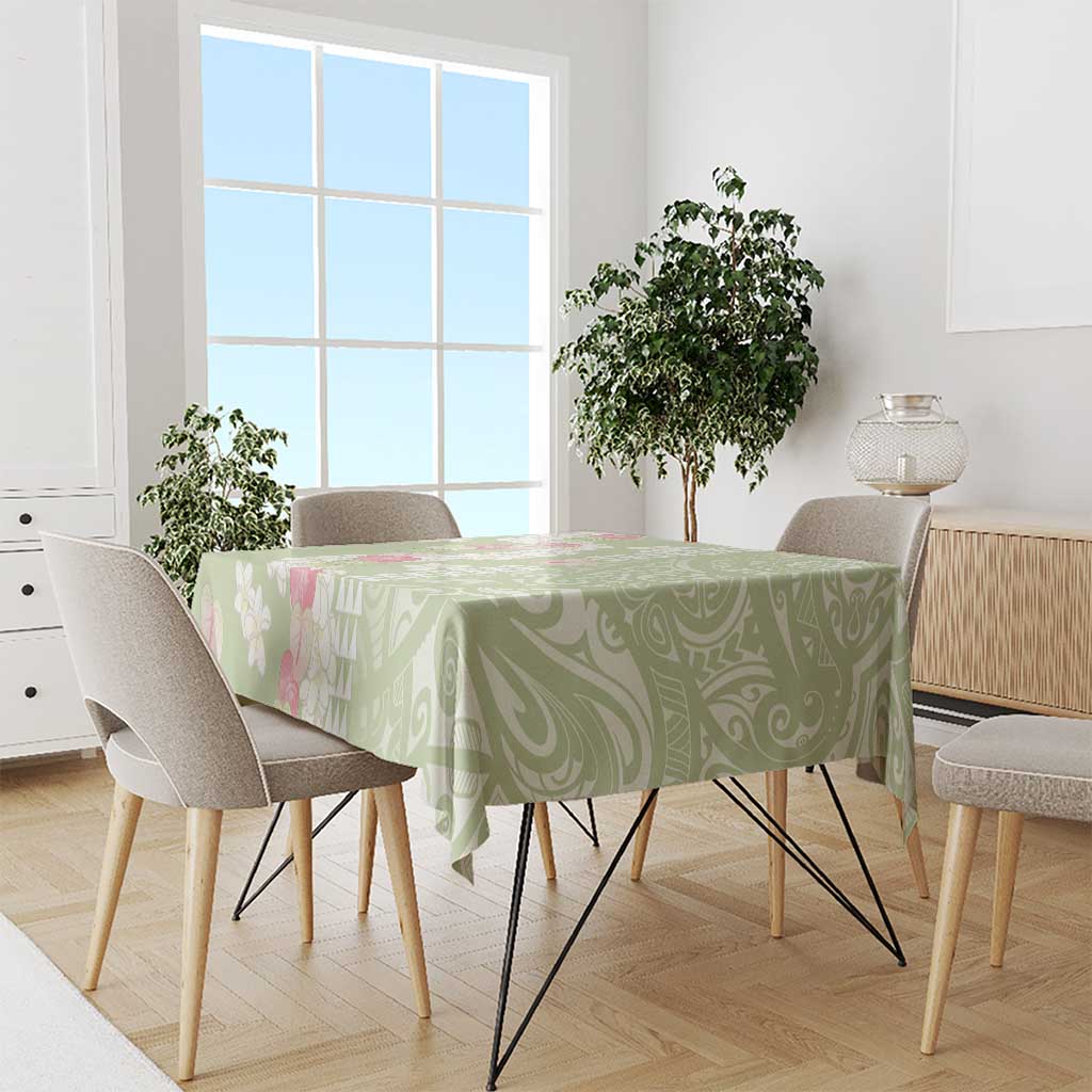 Leaf Green Hawaii Anthurium Plumeria Lei Tablecloth LT9 - Polynesian Pride