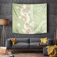 Leaf Green Hawaii Anthurium Plumeria Lei Tapestry LT9 Green - Polynesian Pride