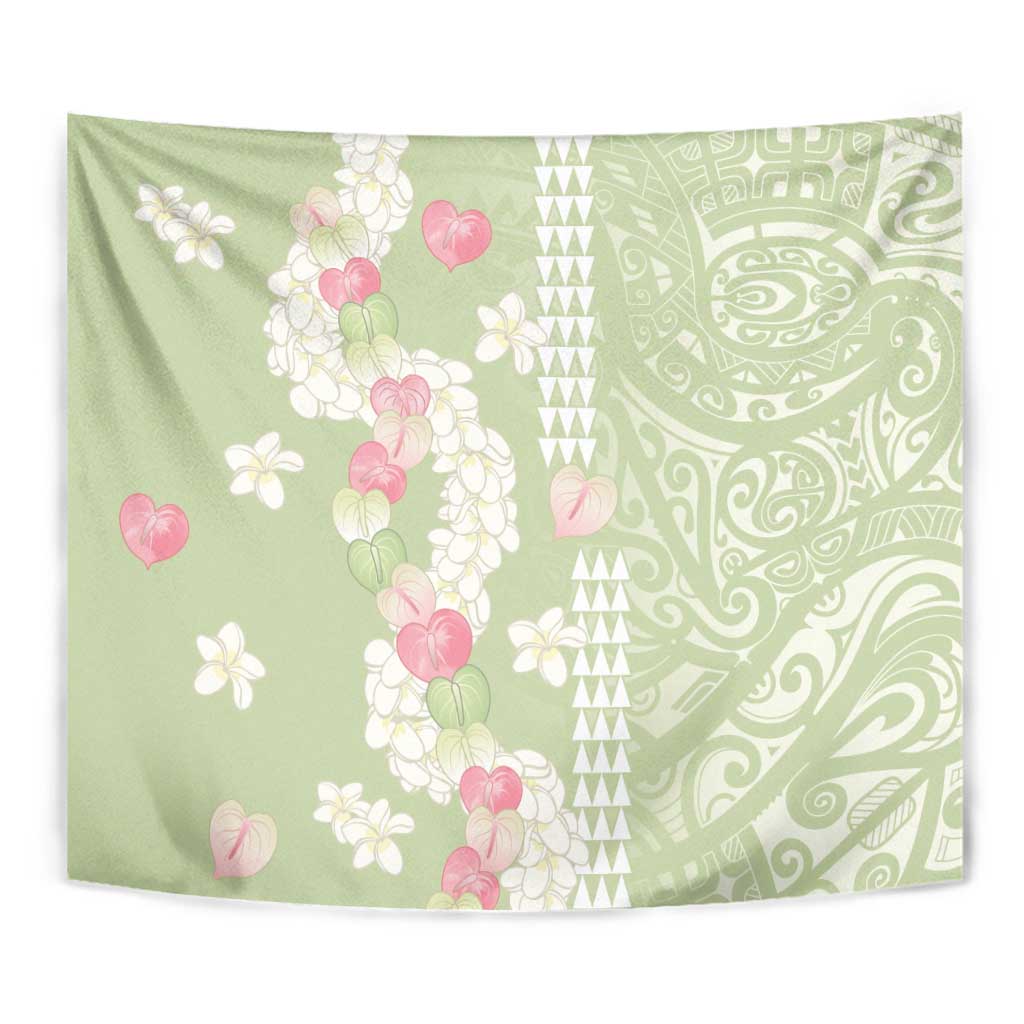 Leaf Green Hawaii Anthurium Plumeria Lei Tapestry LT9 - Polynesian Pride