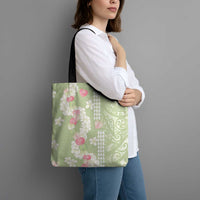 Leaf Green Hawaii Anthurium Plumeria Lei Tote Bag LT9 - Polynesian Pride