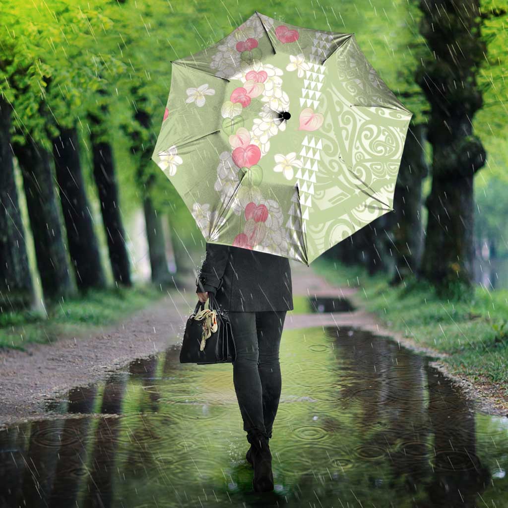 Leaf Green Hawaii Anthurium Plumeria Lei Umbrella LT9 - Polynesian Pride