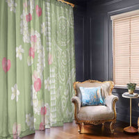 Leaf Green Hawaii Anthurium Plumeria Lei Window Curtain