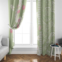 Leaf Green Hawaii Anthurium Plumeria Lei Window Curtain
