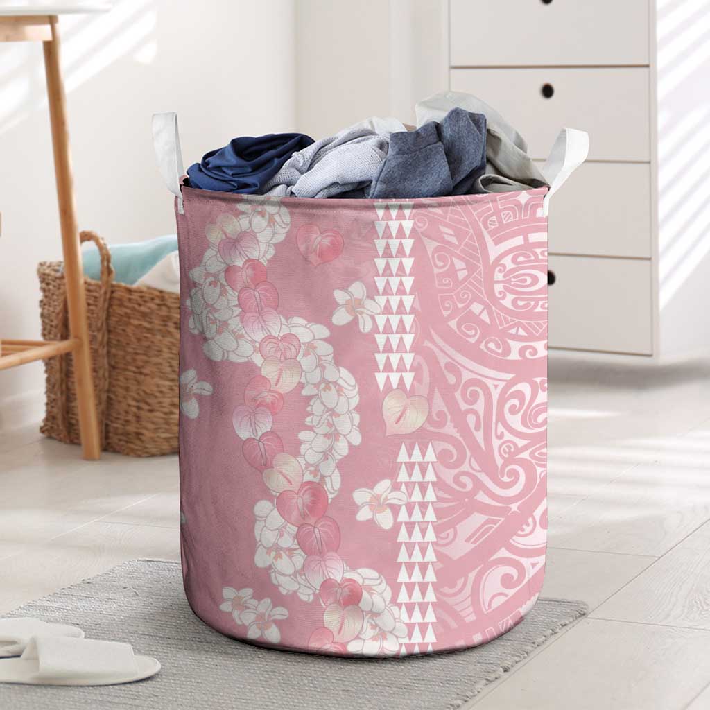 Soft Pink Hawaii Anthurium Plumeria Lei Laundry Basket LT9 Pink - Polynesian Pride