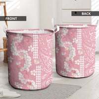 Soft Pink Hawaii Anthurium Plumeria Lei Laundry Basket LT9 - Polynesian Pride