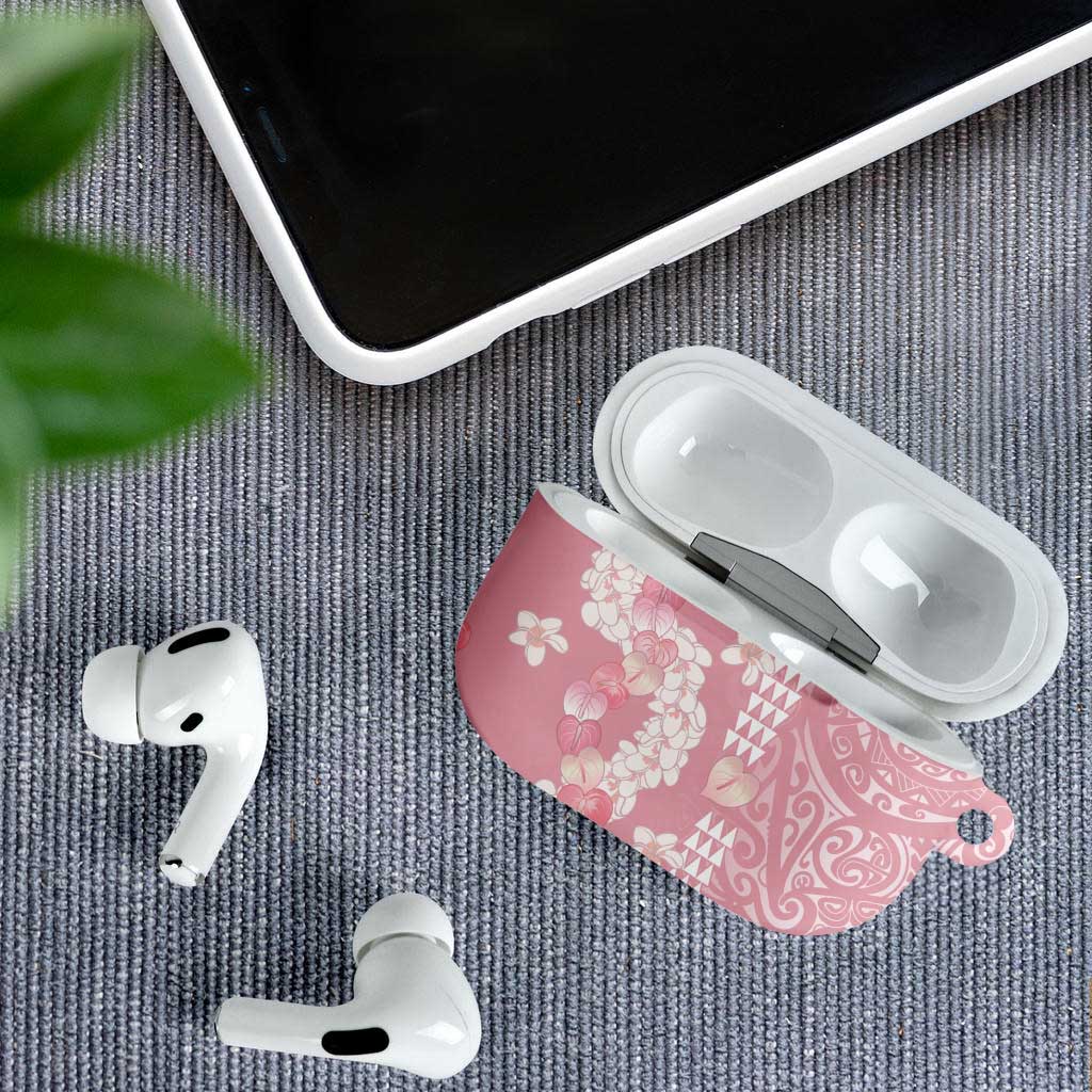 Soft Pink Hawaii Anthurium Plumeria Lei AirPods Case LT9 - Polynesian Pride