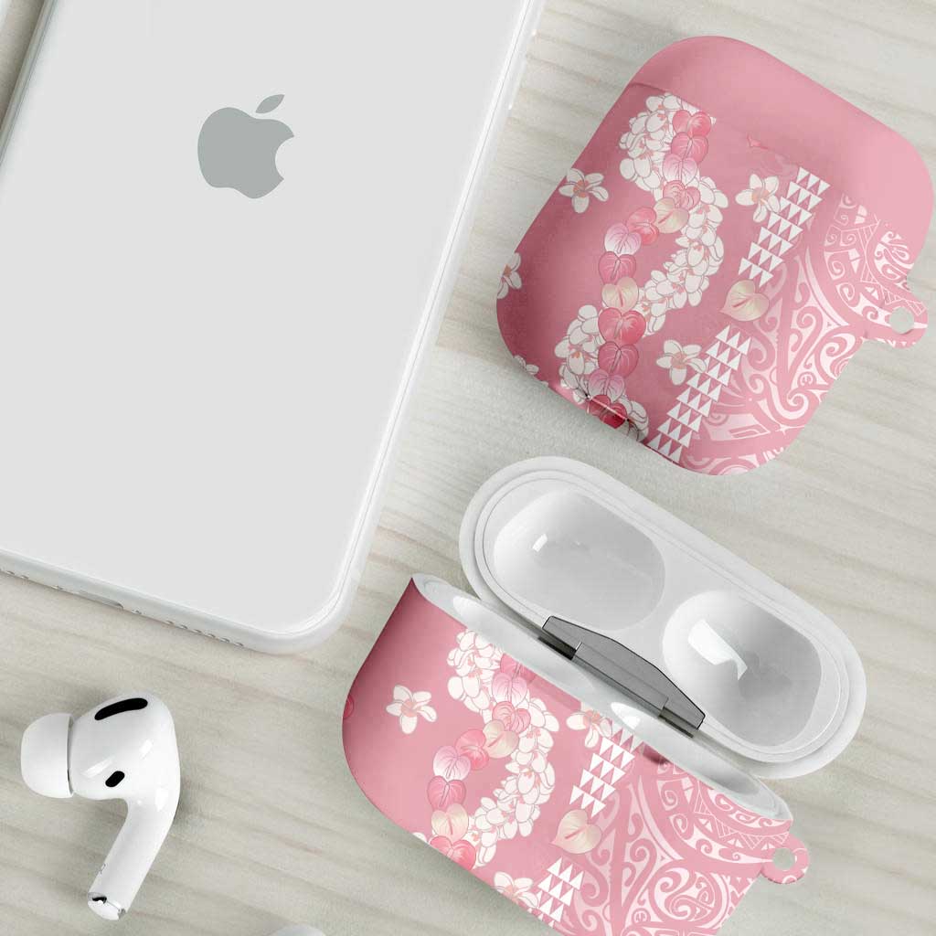 Soft Pink Hawaii Anthurium Plumeria Lei AirPods Case LT9 - Polynesian Pride