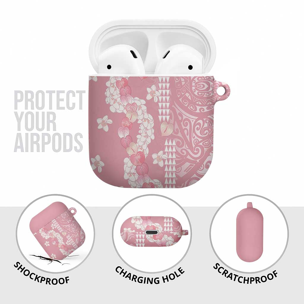 Soft Pink Hawaii Anthurium Plumeria Lei AirPods Case LT9 - Polynesian Pride