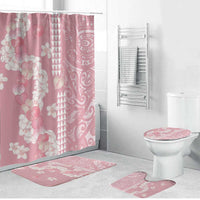 Soft Pink Hawaii Anthurium Plumeria Lei Bathroom Set LT9 Bathroom Set (4 pcs) Pink - Polynesian Pride