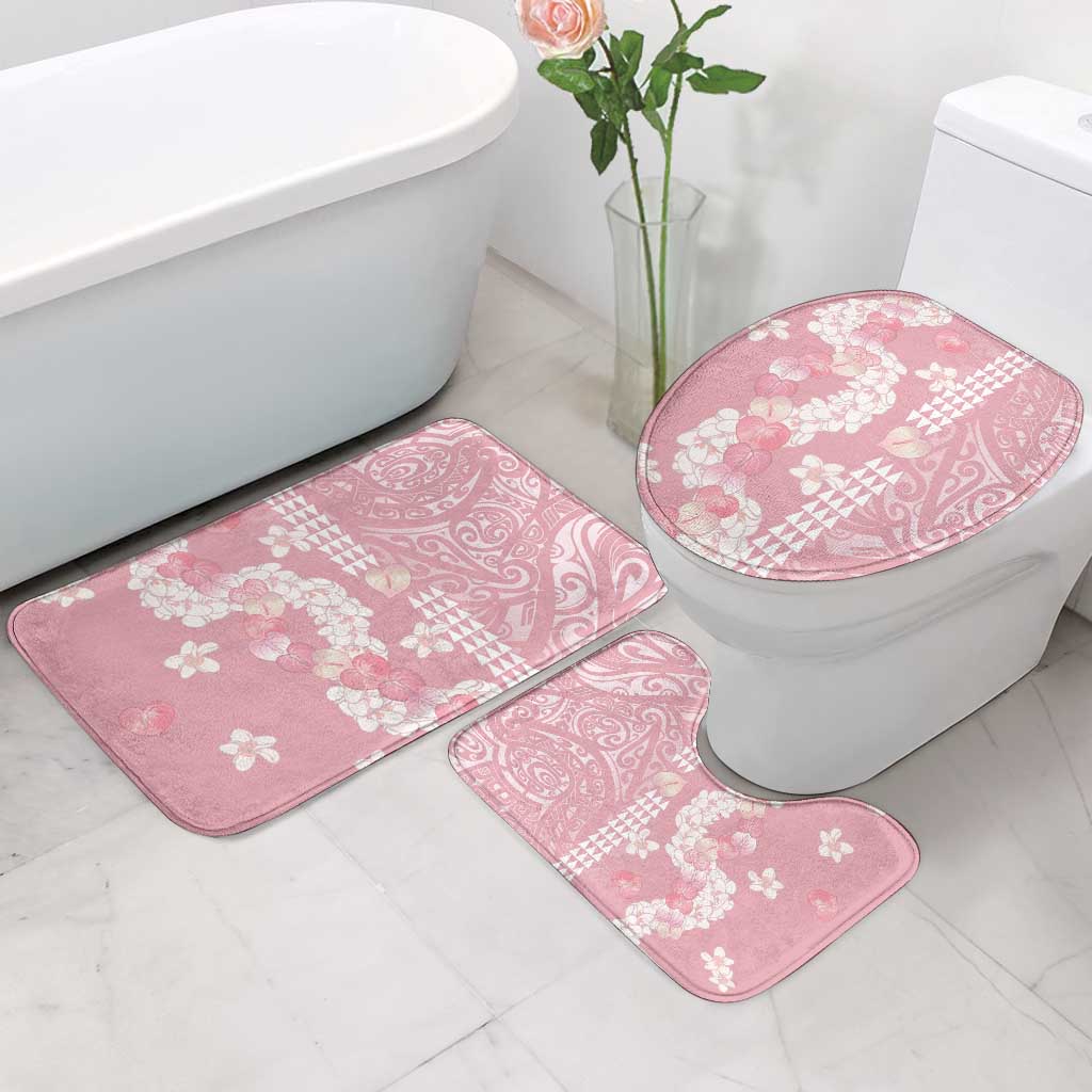Soft Pink Hawaii Anthurium Plumeria Lei Bathroom Set LT9 - Polynesian Pride
