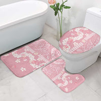 Soft Pink Hawaii Anthurium Plumeria Lei Bathroom Set LT9 - Polynesian Pride