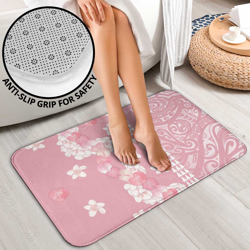Soft Pink Hawaii Anthurium Plumeria Lei Bathroom Set LT9 - Polynesian Pride