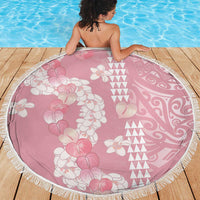Soft Pink Hawaii Anthurium Plumeria Lei Beach Blanket LT9 - Polynesian Pride