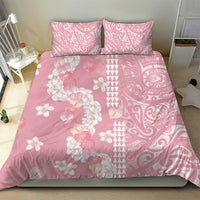 Soft Pink Hawaii Anthurium Plumeria Lei Bedding Set