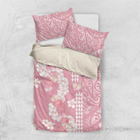 Soft Pink Hawaii Anthurium Plumeria Lei Bedding Set