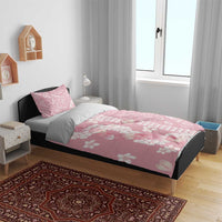 Soft Pink Hawaii Anthurium Plumeria Lei Bedding Set