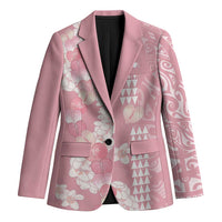 Soft Pink Hawaii Anthurium Plumeria Lei Blazer LT9 Unisex Pink - Polynesian Pride