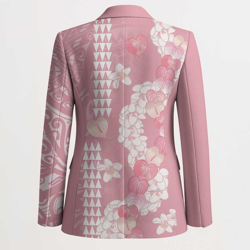 Soft Pink Hawaii Anthurium Plumeria Lei Blazer LT9 - Polynesian Pride