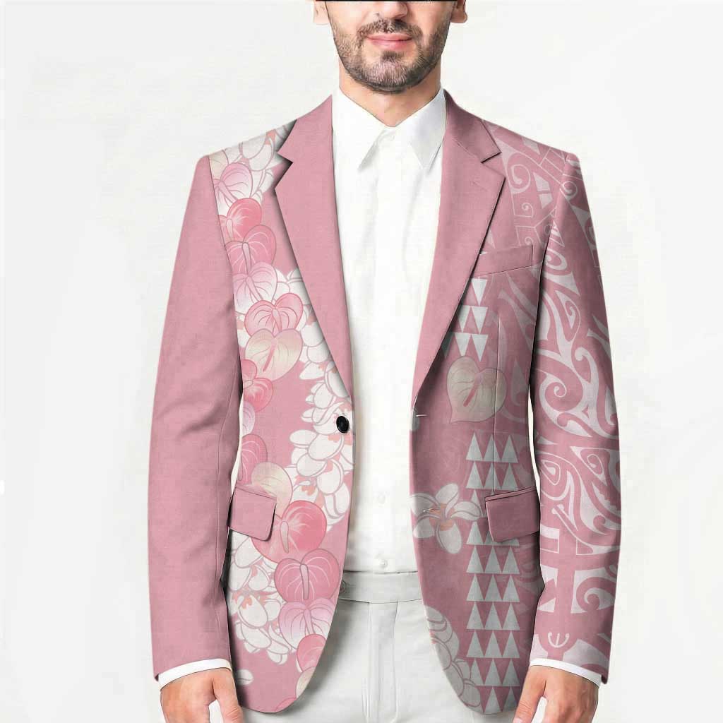 Soft Pink Hawaii Anthurium Plumeria Lei Blazer LT9 - Polynesian Pride