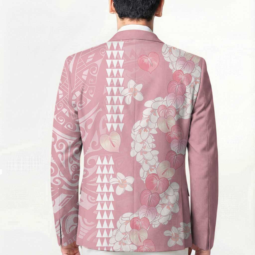 Soft Pink Hawaii Anthurium Plumeria Lei Blazer LT9 - Polynesian Pride
