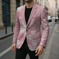 Soft Pink Hawaii Anthurium Plumeria Lei Blazer LT9 - Polynesian Pride